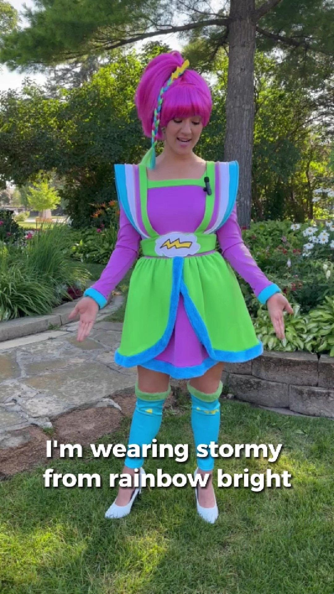 Embrace the magic of the '80s with this exclusive Women's Stormy Rainbow Brite Costume! Inspired by the beloved character from Rainbow Brite, this outfit combines nostalgia with a touch of stormy flair.